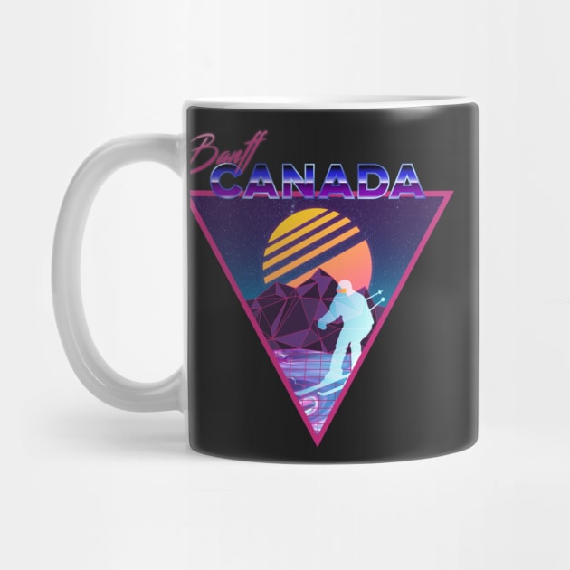 Retro Vaporwave Ski Mountain | Banff Canada | Shirts, Stickers, and More! by KlehmInTime